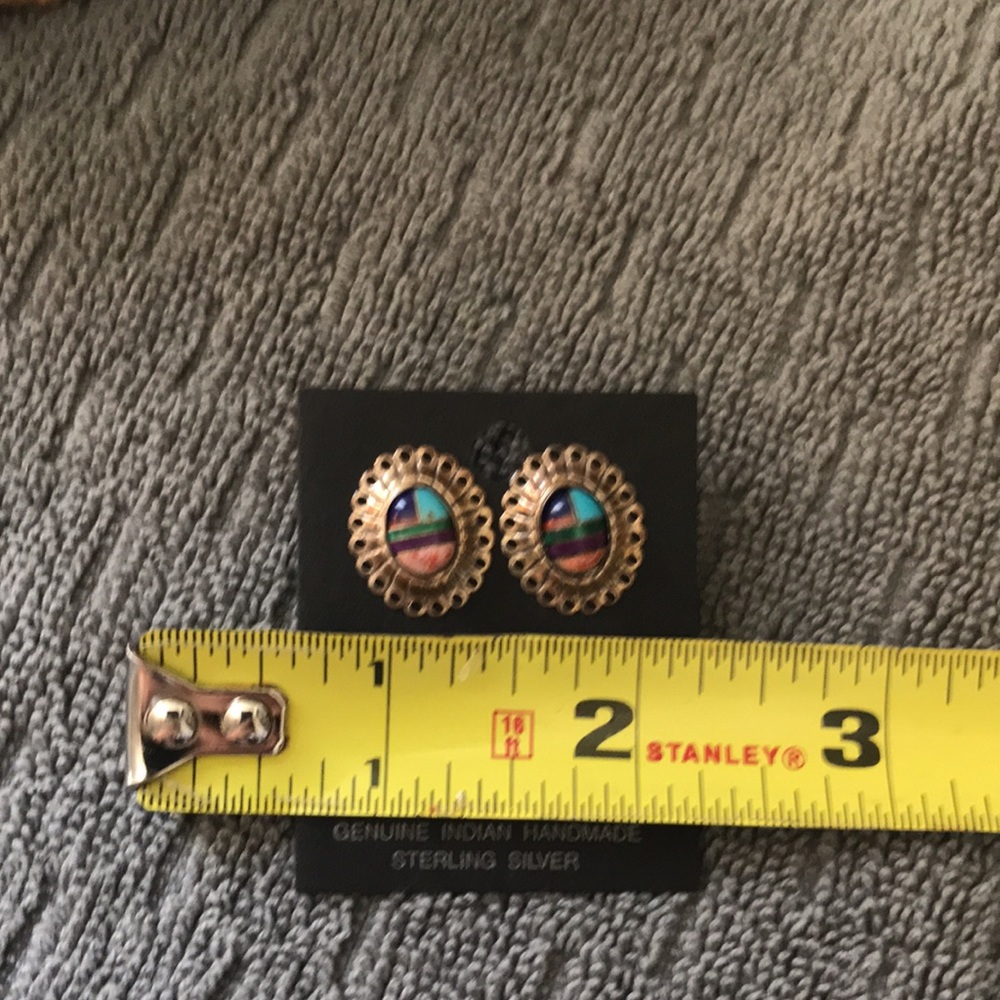 Multiple Stone Sterling Silver Earrings - image 3